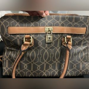 Large Brown PVC Shoulder Bag